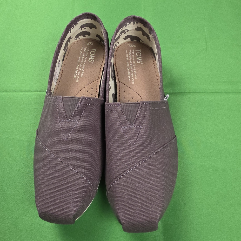 TOMS Women's Gray Canvas Slip-On Shoes